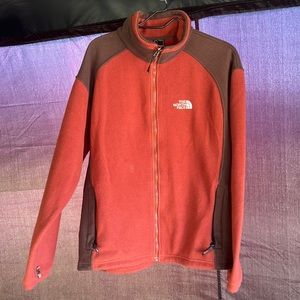 The north face fleece full zip jacket size large, rust